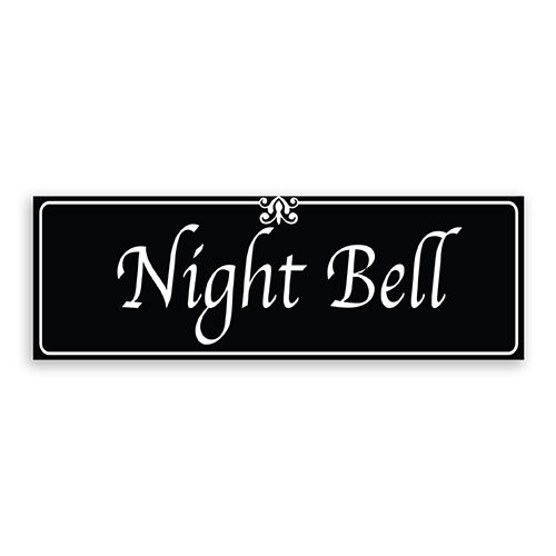 Night Bell Sign with Fancy Font, Border and Decoration