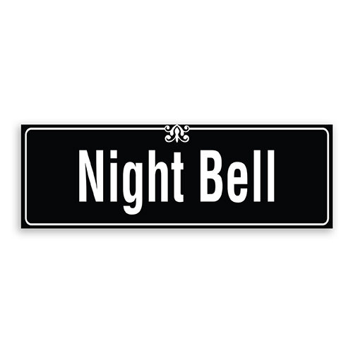 Night Bell Sign with Border and Decoration